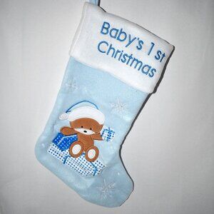 Cuteoy Baby’s First Christmas Stocking Blue 20” Xmas Stocking   NWT